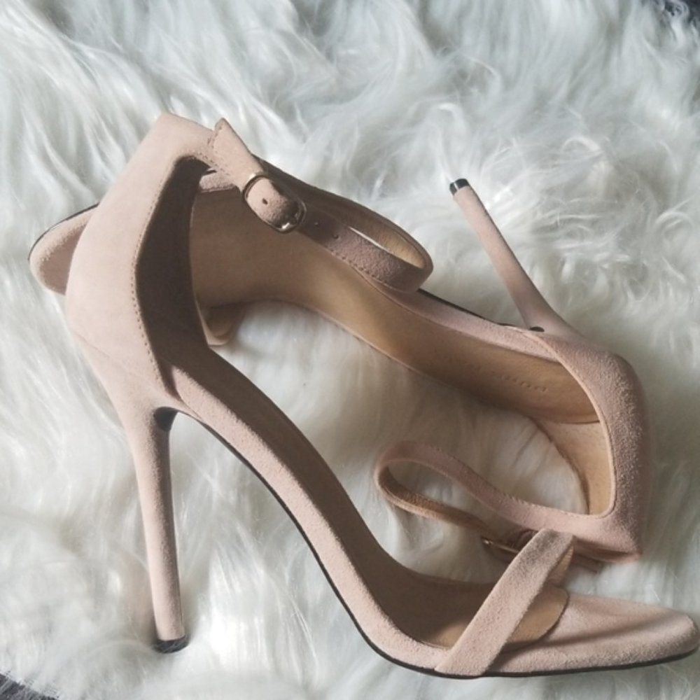 Pure Navy - Suede leather heel sandal